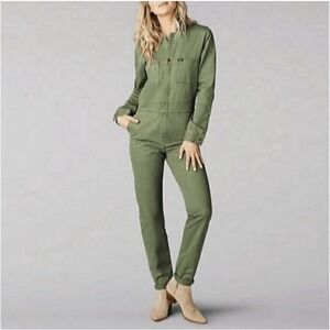 LEE Union Alls x Free People Green Coveralls WW2 HBT Vintage Inspired Sz XS